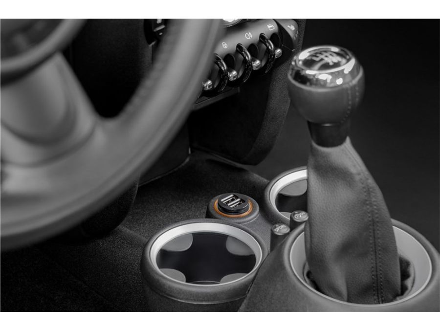 Dobbelt USB billader - 2 x USB A hun (4,8A), Sort