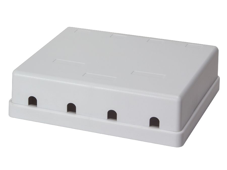 Keystone tilslutningsboks til vægmontage - 4 porte, Hvid