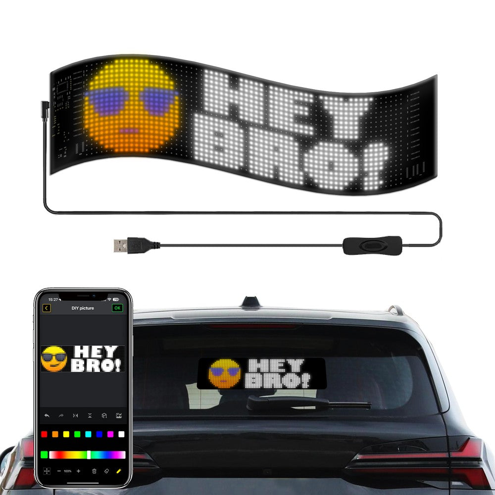 Pixel matrix panel 32x128 med Bluetooth og 5V USB-tilslutning til lyskunst og kreative projekter