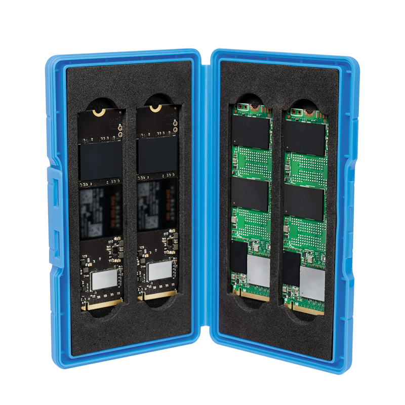 Opbevaringsboks til 4 x M.2 NGFF/NVMe SSD, Blå