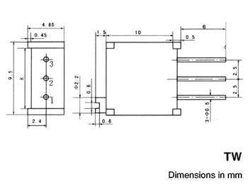 Multiturn trimmepotmeter - 10kOhm lineær, 500mW, ±10% (TW)