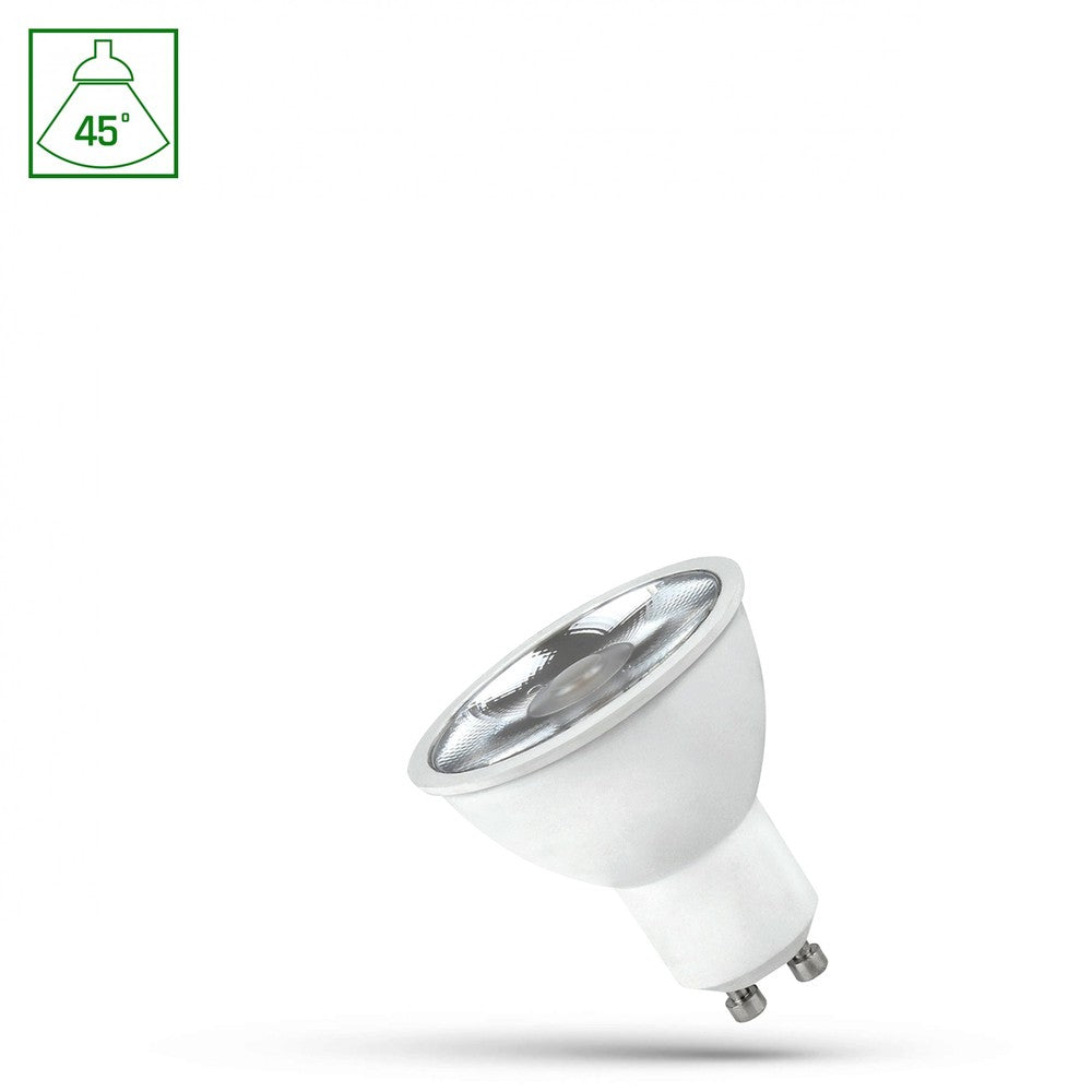 GU10 4,5W Neutral Hvid LED Pære med Linse og RA80 - 230V, 380lm, 45° Spredningsvinkel - Spectrum