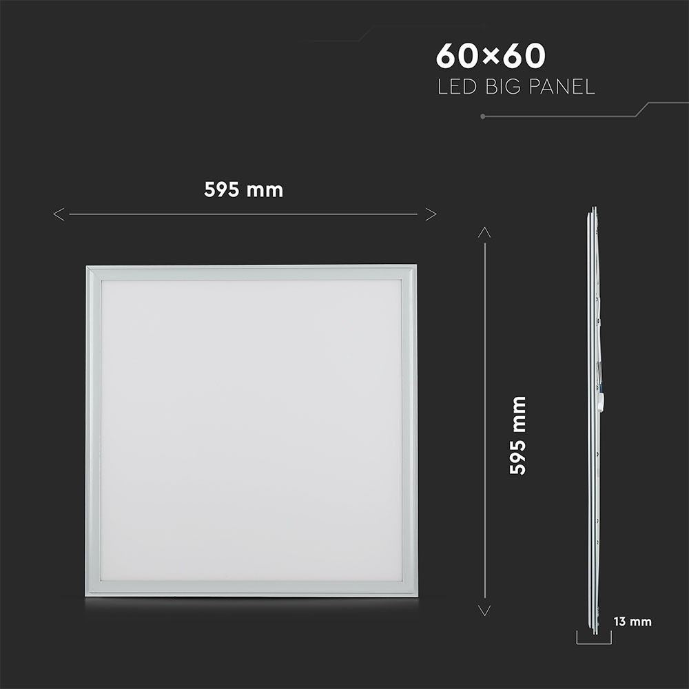 V-Tac 60x60 LED Panel - 32W, 4320lm, Hvid Kant, Erstatter 180W, RA80