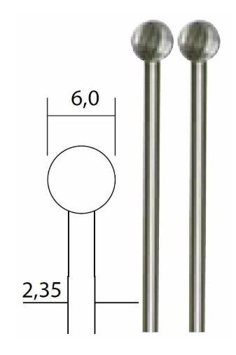 Kuglefræser Ø6mm (2 stk.)