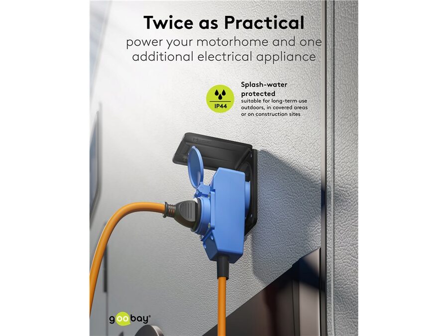 CEE adapterkabel - CEE7/7 han til CEE 3P hun + 1xJord (1,5m)