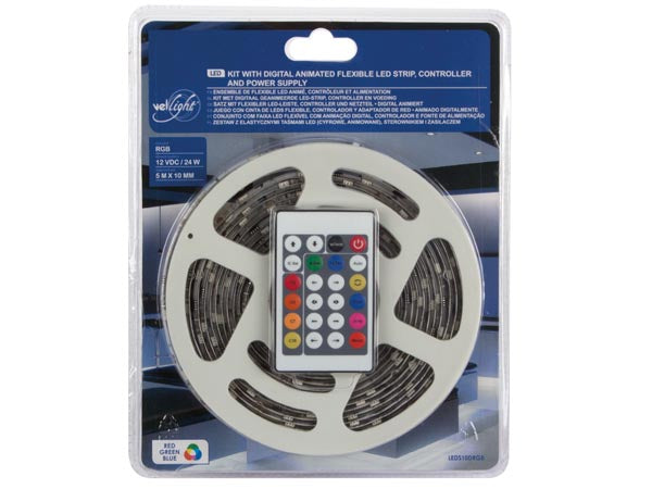 LED stripsæt (IP61) - Animeret, 150 RGB LED m. styring (5m)