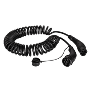 Spiral ladekabel til elbil - 11kW, 20A, 3-faset, type 2 (5m)