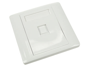 Vægplade - 1 x Keystone port, Hvid
