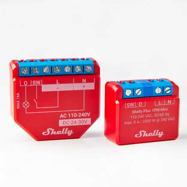 SHELLY PLUS 1PM MINI - WIFI 8A RELÆ