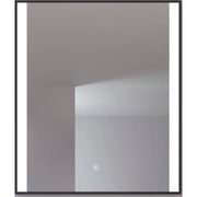 Loevschall Libra spejl 60x70 cm med sort ramme og to lysfelter