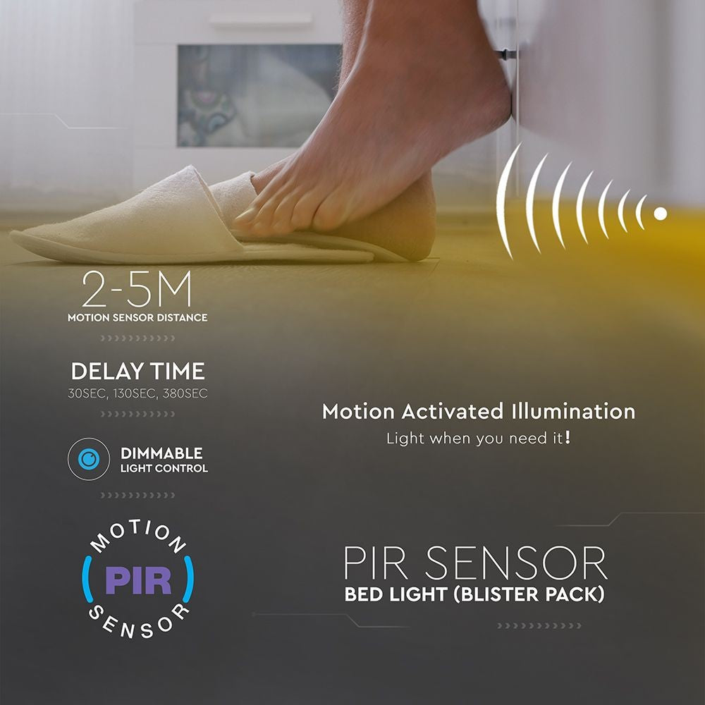 3W LED sengelampe med sensor til enkeltseng, lysfarve på 4000K