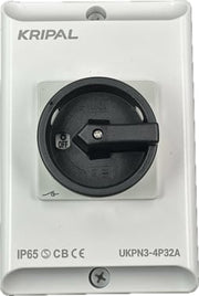 Kripal forsyningsadsk. 32A AC23 3P+N Grå/Sort