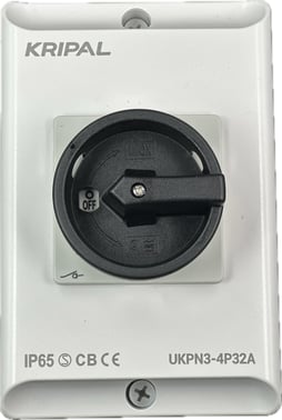 Kripal forsyningsadsk. 32A AC23 3P+N Grå/Sort
