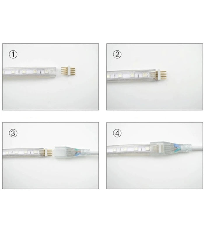 5 meter RGB vandtæt LED strip - 230V, 60 LED, 5W p