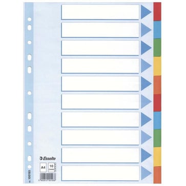 Faneblad Esselte A4210x297mm assorteret 1 sæt