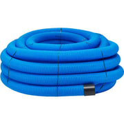 Uponor 126/113 mm PE-drænrør med 2,3 x 7 mm slids, 50 m, blå