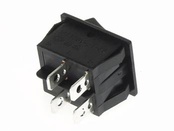 Vippekontakt - 2P OFF-ON 10A / 250V, I/O Sort