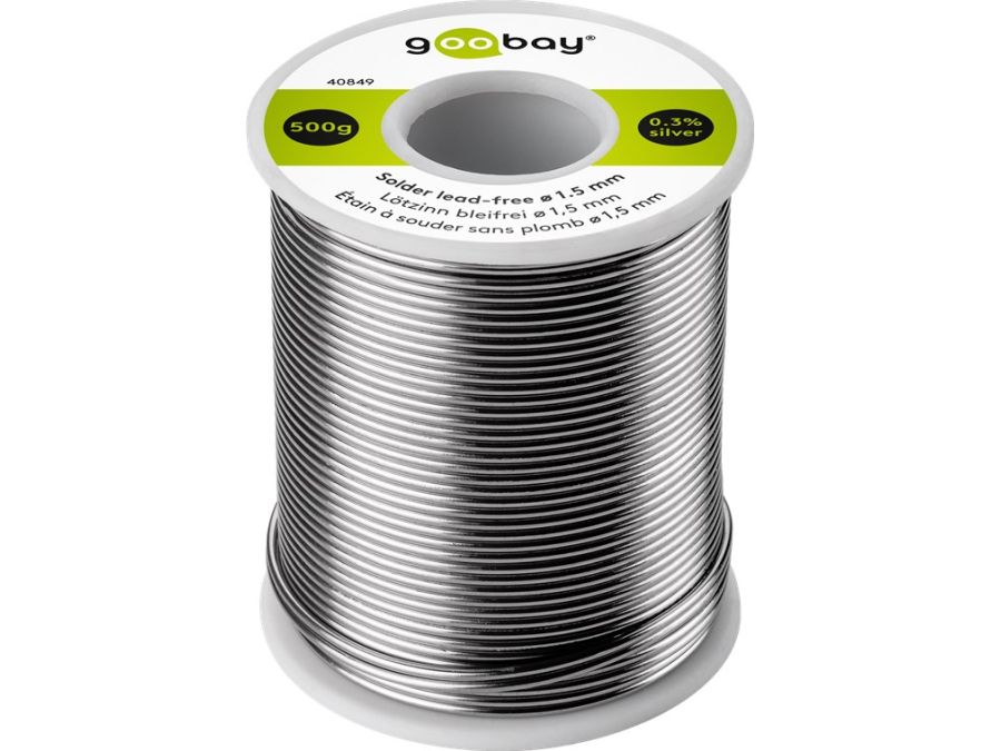 Blyfri loddetin - 96,5%Sn 0,3%Ag 0,7%Cu 2,5% flus (500g)