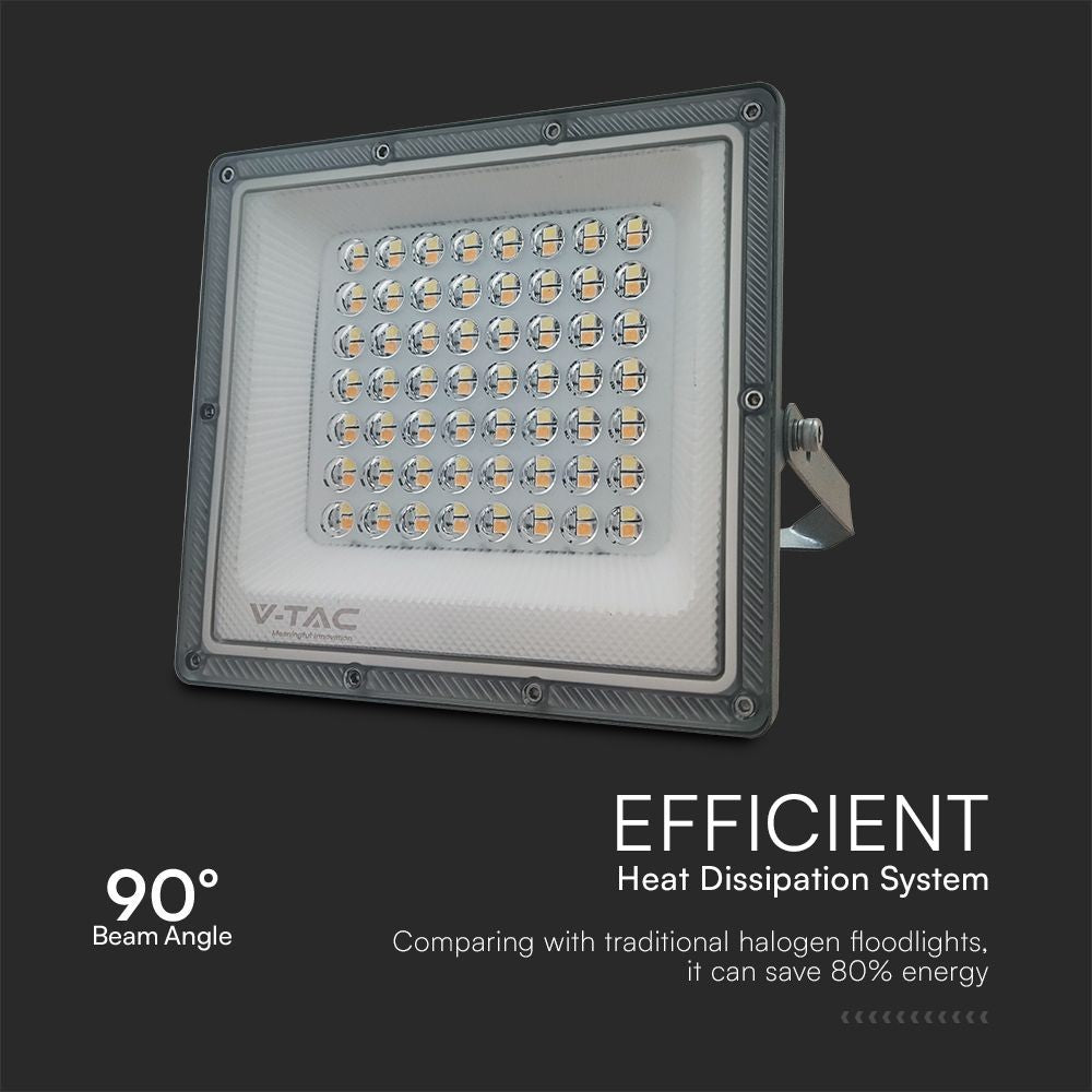 50W LED projektør med 3-i-1 funktion og Gun Grey hus - Effekt: 50W, 5000lm, RA80, IP65.