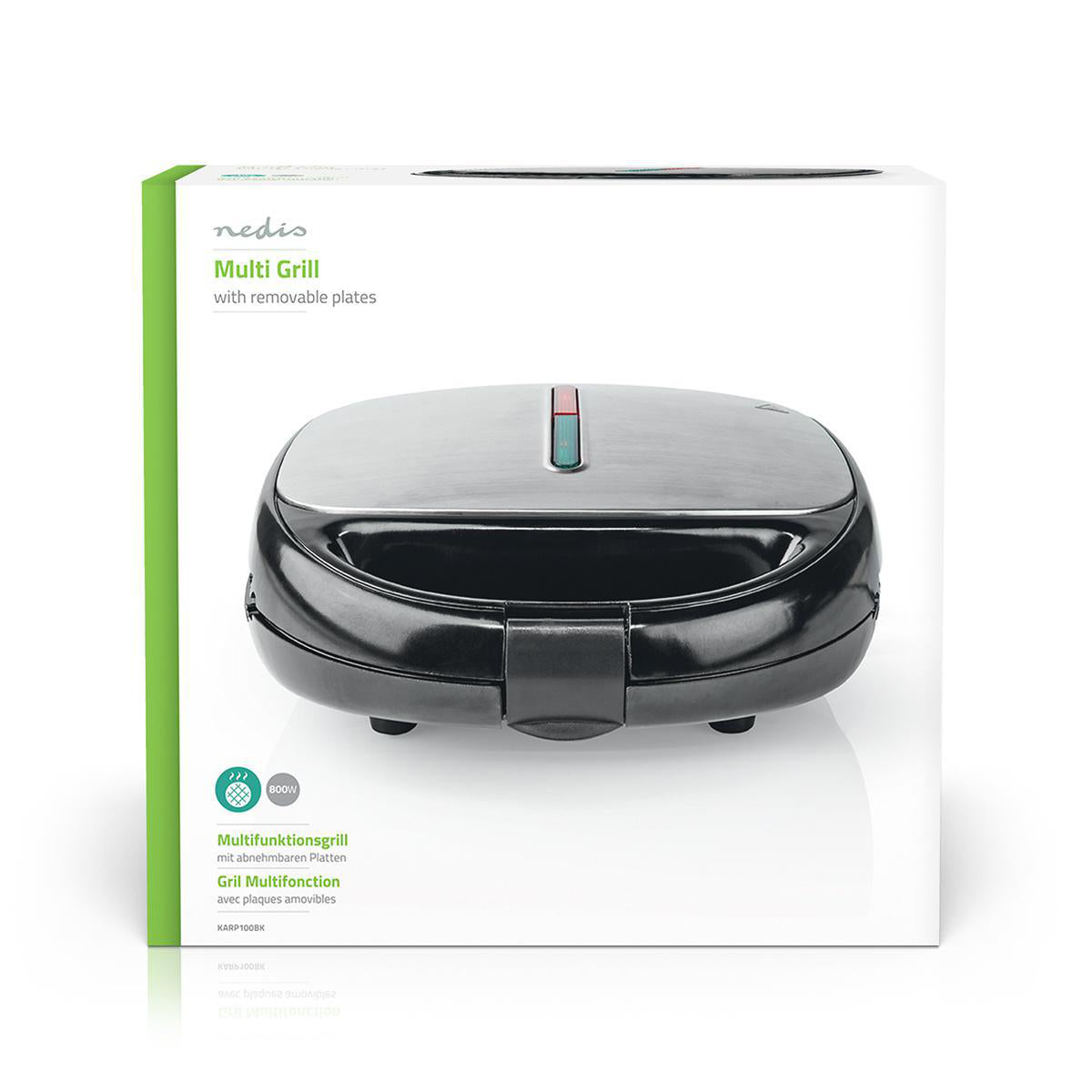 Multigrill - Sandwich/Vaffel/Grill, 800W, Sort