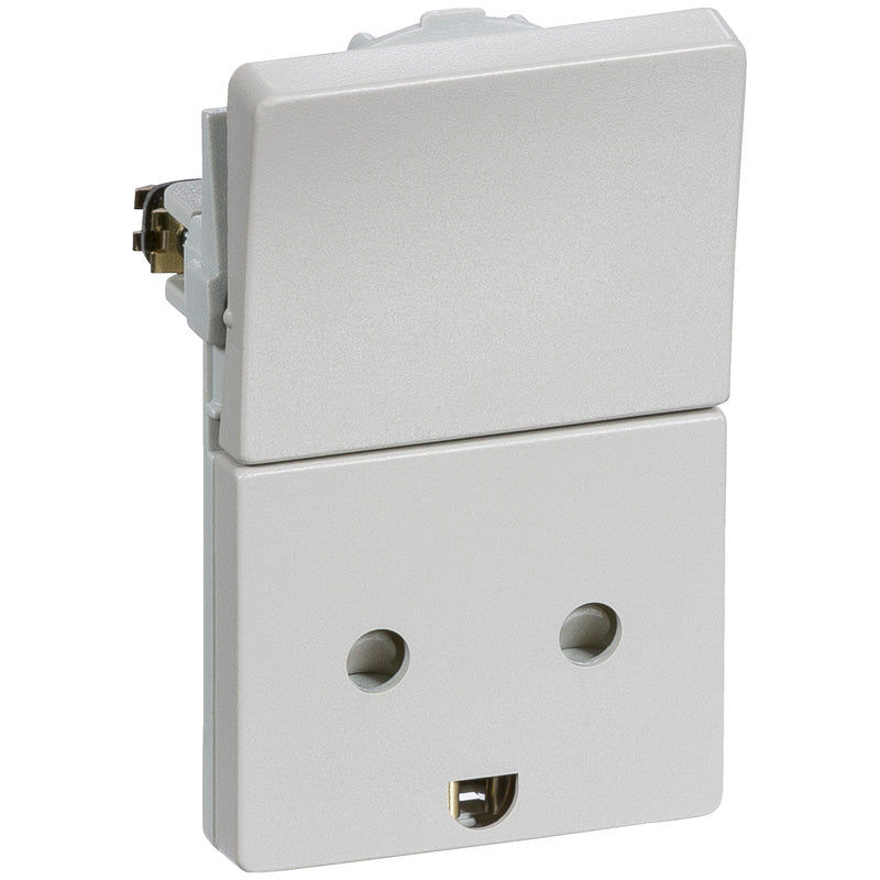 Fuga Stikkontakt 2-pol med jord lysegrå