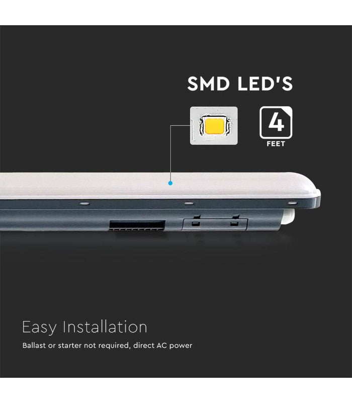 V-Tac vandtæt LED armatur - 120 cm, 36W, 4320lm, I
