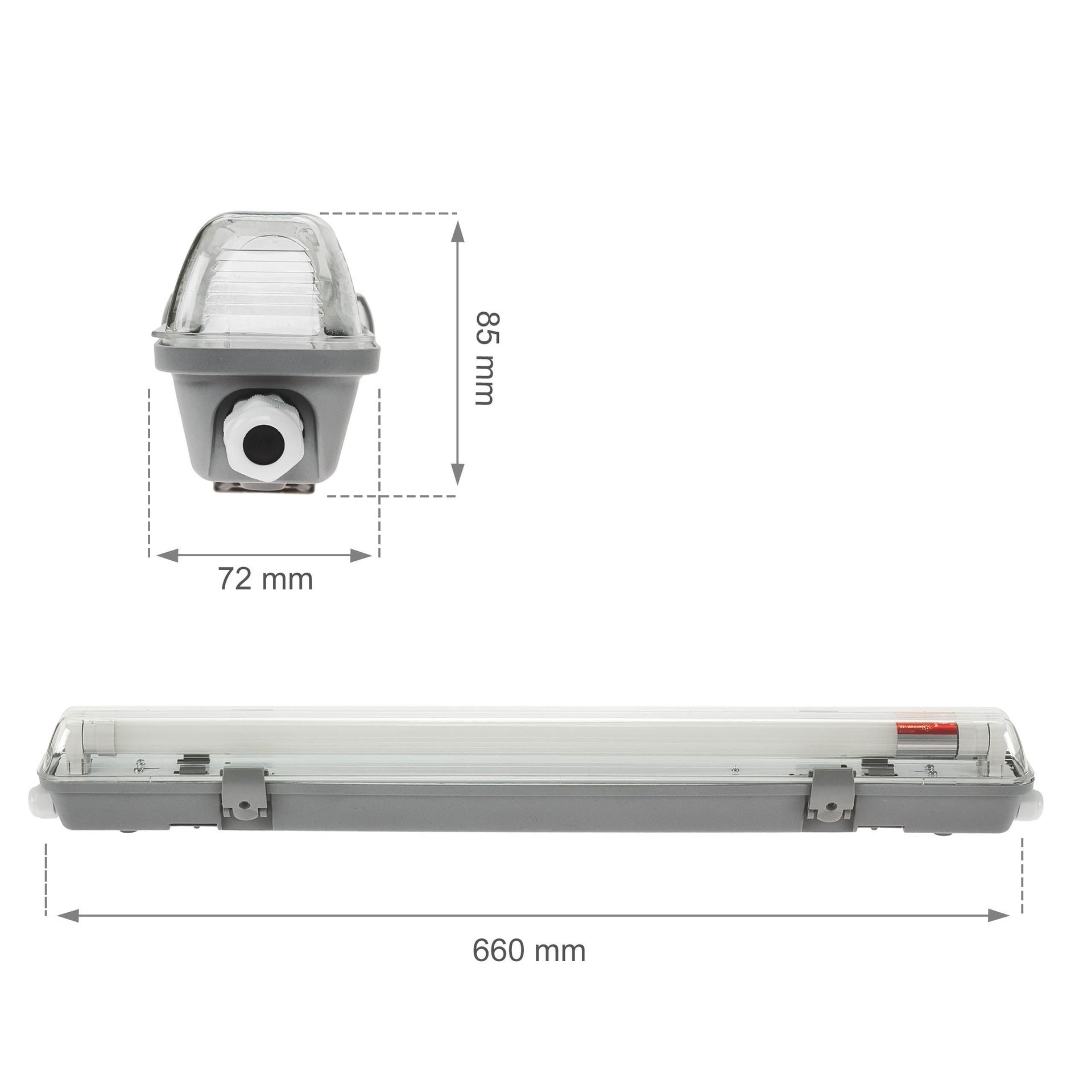 Limea LED armatur for LED rør 1x60cm IP65
