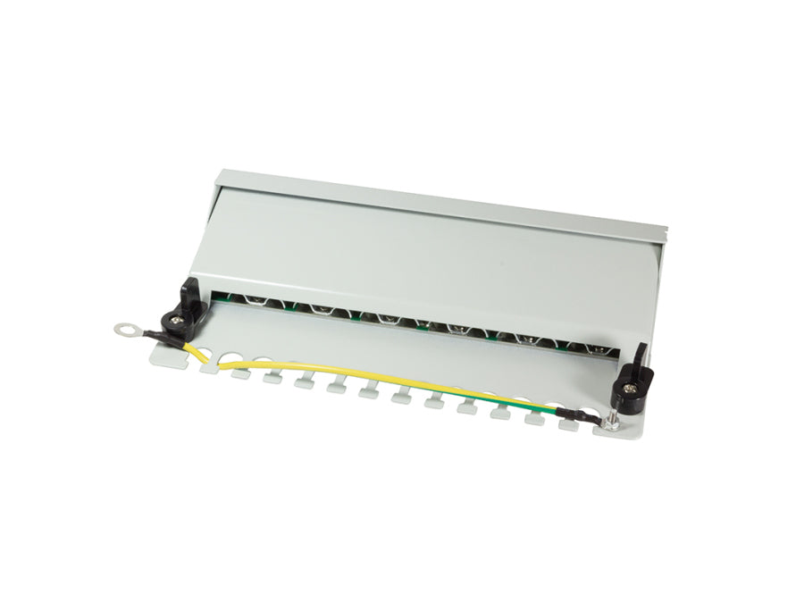 Patch panel - 12 x RJ45 CAT6 skærmet, Grå