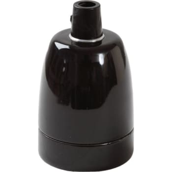 E27 PORCELÆN. GLAT M/AFL. SORT