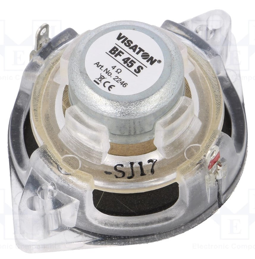 Miniature højttalerelement - 4W, 4ohm, Ø45x26mm