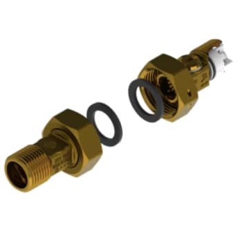 Vandmålerforskruning Sæt Ecobrass 1/2" Nippel. M/ Kontraventil