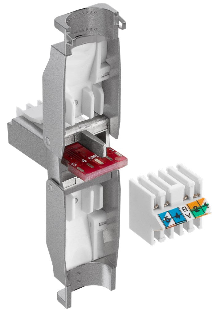 RJ45 modularstik m. trækaflastning - CAT6 STP (værktøjsfri)