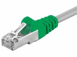 FTP netværkskabel - CAT5e, 2xRJ45, Krydset, Grøn/Grå (1m)