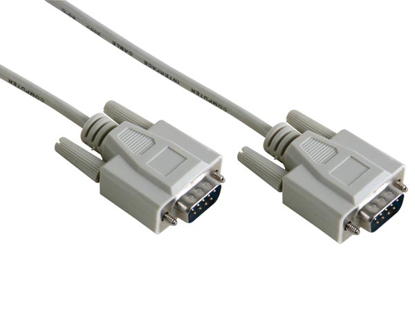 Seriel kabel - SUBD9 han til SUBD9 han, Beige (2m)