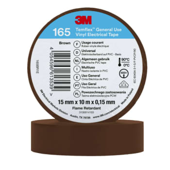 TAPE VINYL 165 15MMX10M BRUN