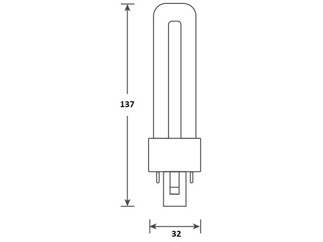 LED PL kompaktrør - 3W (7W), G23, EM+AC (840)