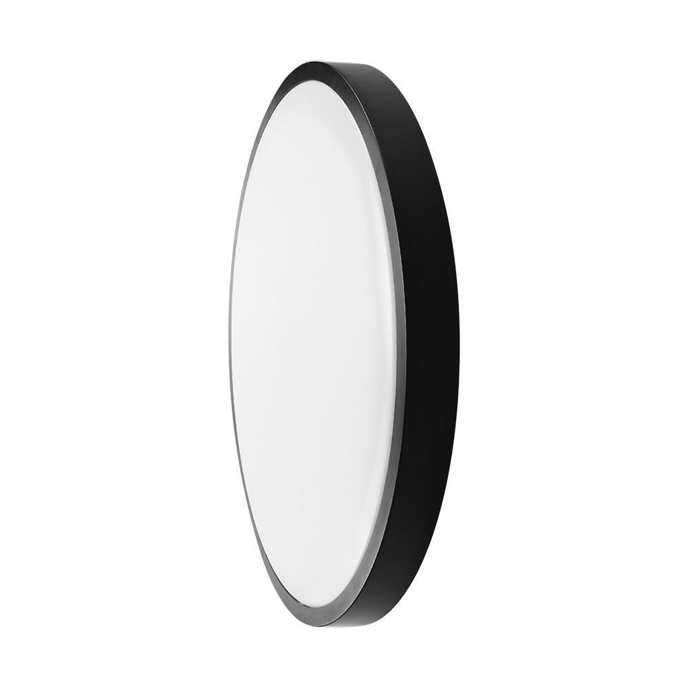 18W LED Loftlampe med Sensor og Samsung Chip, 4000K, Rund Form, Sort Ramme, IP44 Beskyttelse