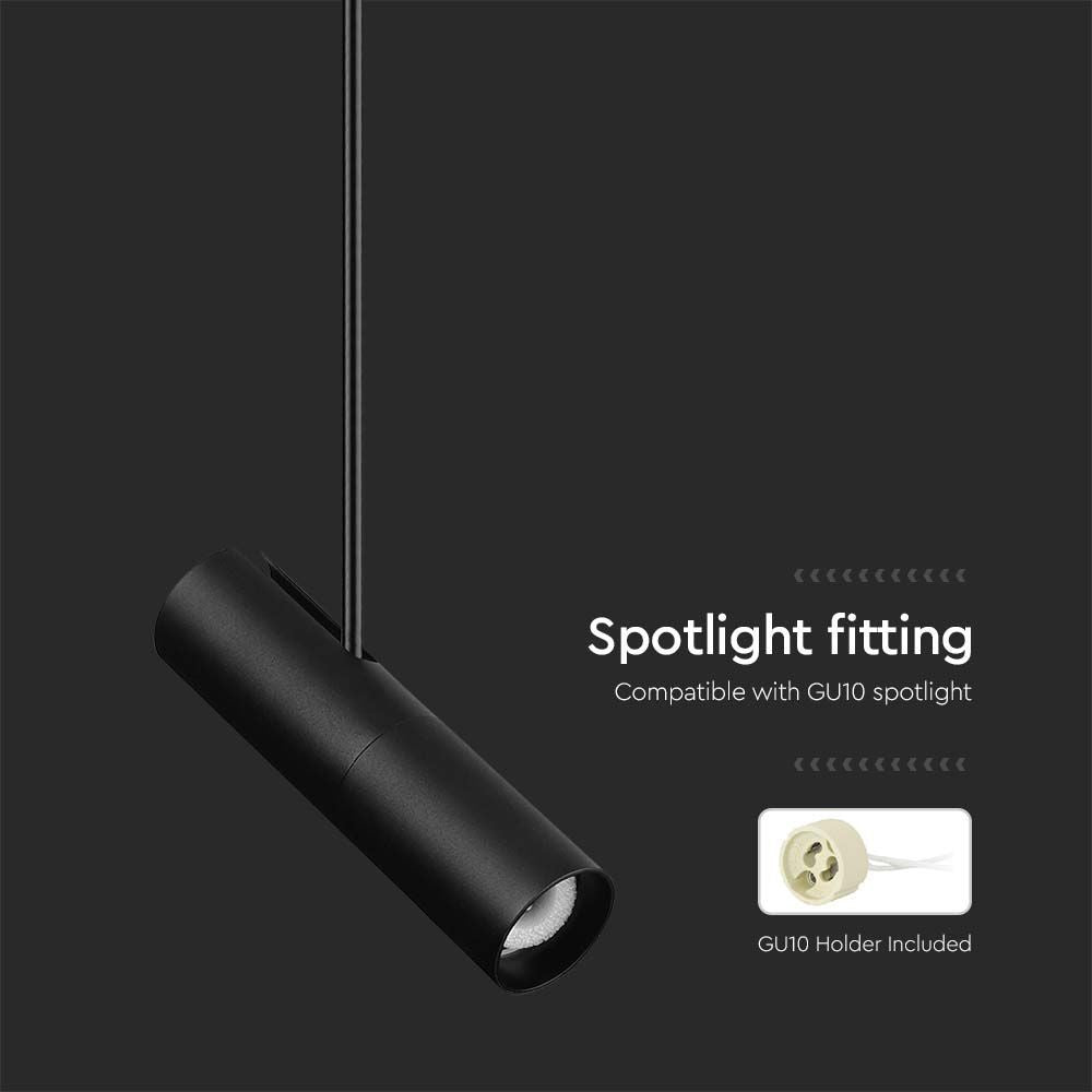 V-Tac Pro Serie GU10 Aluminium Sort Lampefatning - 3 års garanti