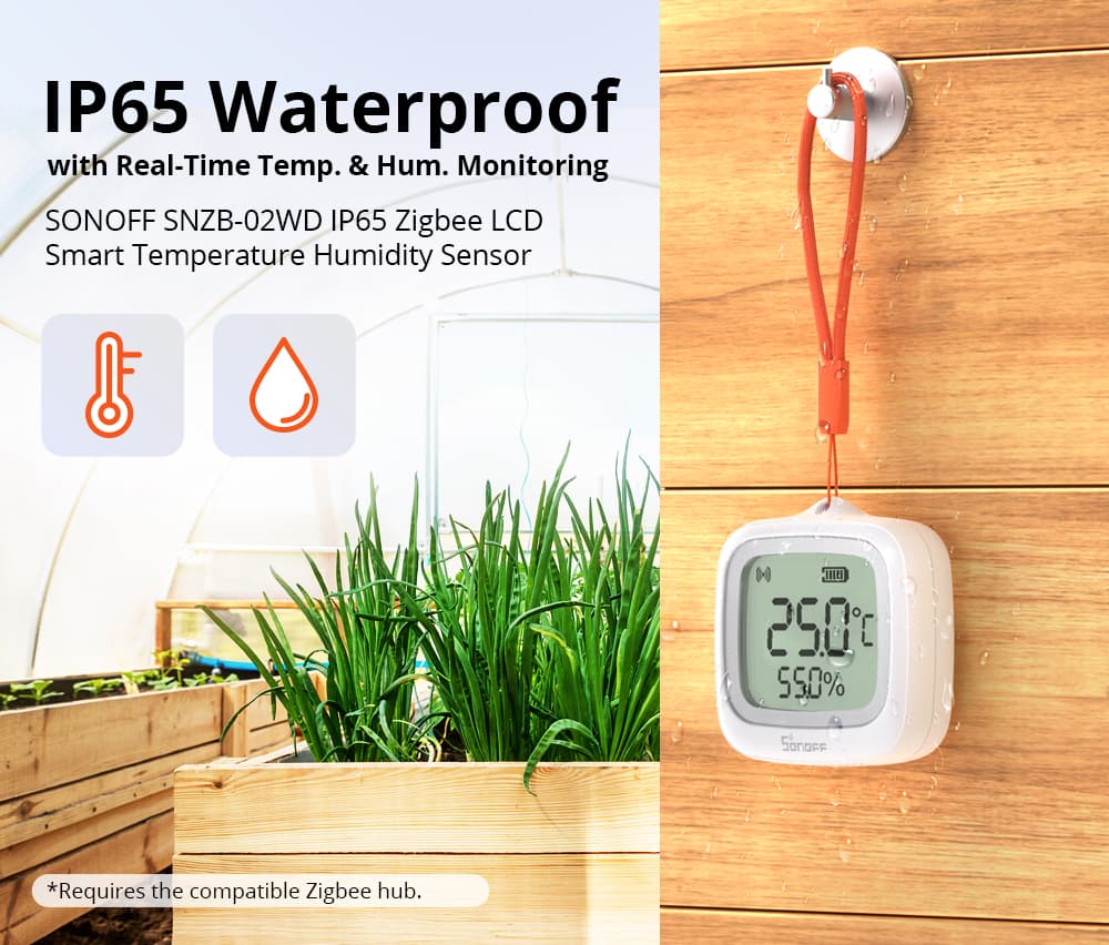 ZigBee SNZB-02WD - Temperatur- og Fugtighedssensor