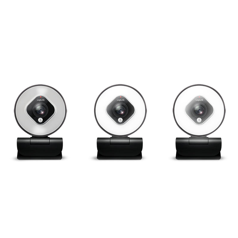 USB 2.0 Webcam m. ringlys - HD 1920x1080, Sort