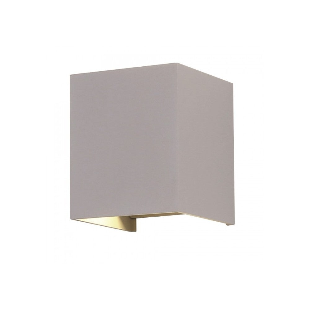 V-Tac 5W LED Grå Væglampe - Firkantet, Justerbar Spredning, IP65 Udendørs, Inkl. Lyskilde