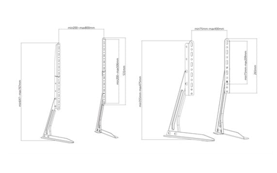 VESA TV bordfod - 23-70" maks. 50kg, Sort