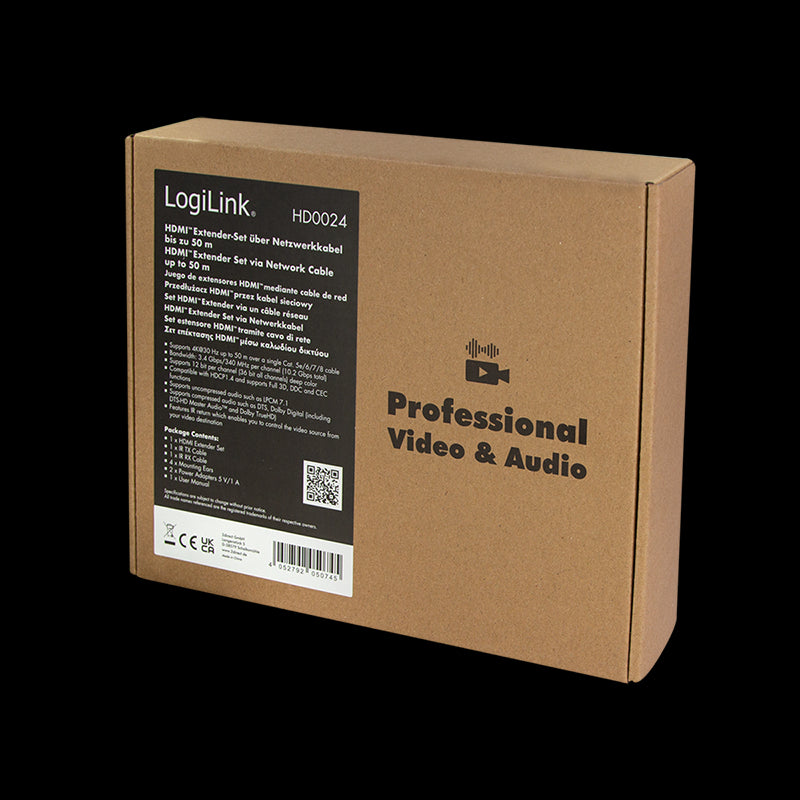 HDMI extender over LAN (50m) - 4K/30Hz, IR