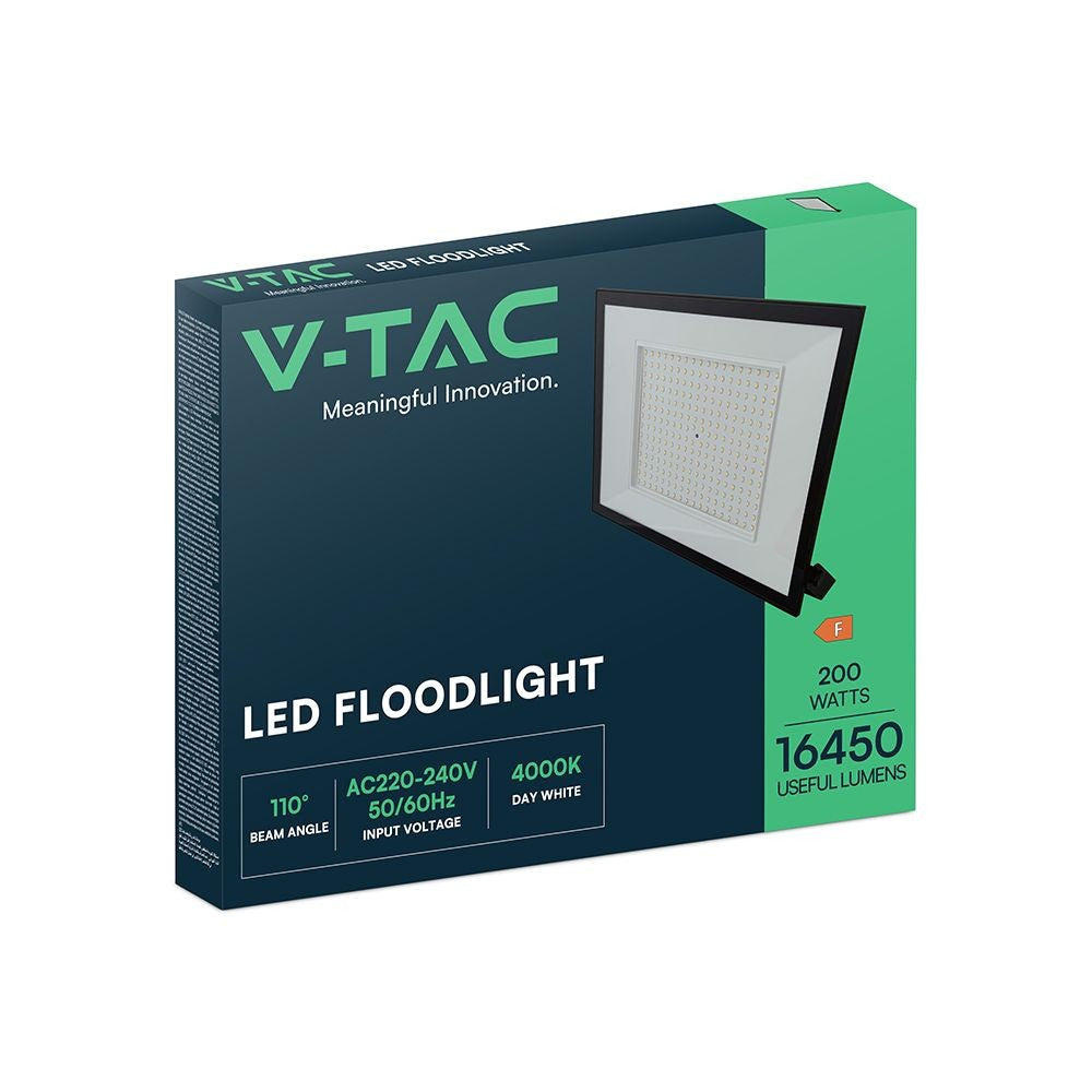 V-Tac 200W LED projektør - Arbejdslampe til udendørs brug (230V, 19200lm, RA80, IP65)