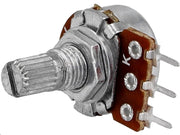 Potmeter - 1kOhm mono liniær, 6mm rillet metalaksel