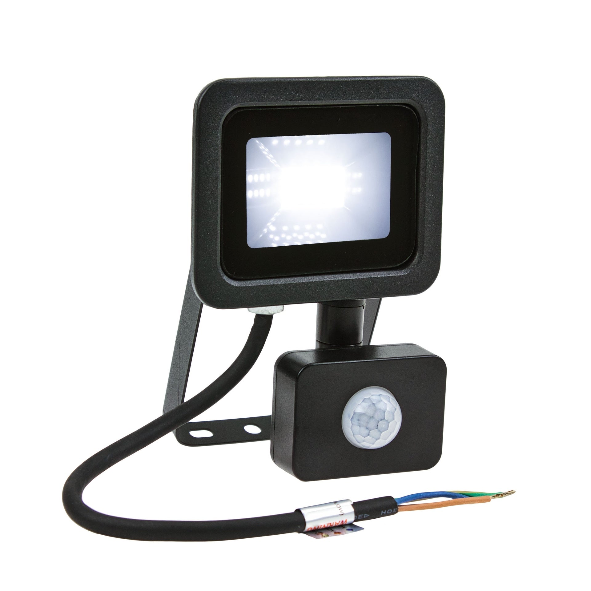 10W LED projektør m. sensor 6000K  830 Lumen