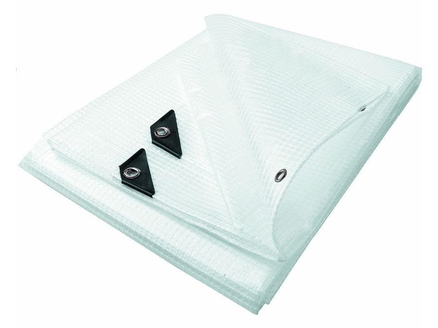 Presenning m. armeringsnet - 4x6m Klar PE (125g/m²)