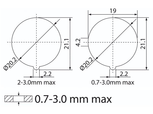 Vippekontakt - 2P OFF-ON (DPST) 20A/12Vdc Rød LED (IP65)