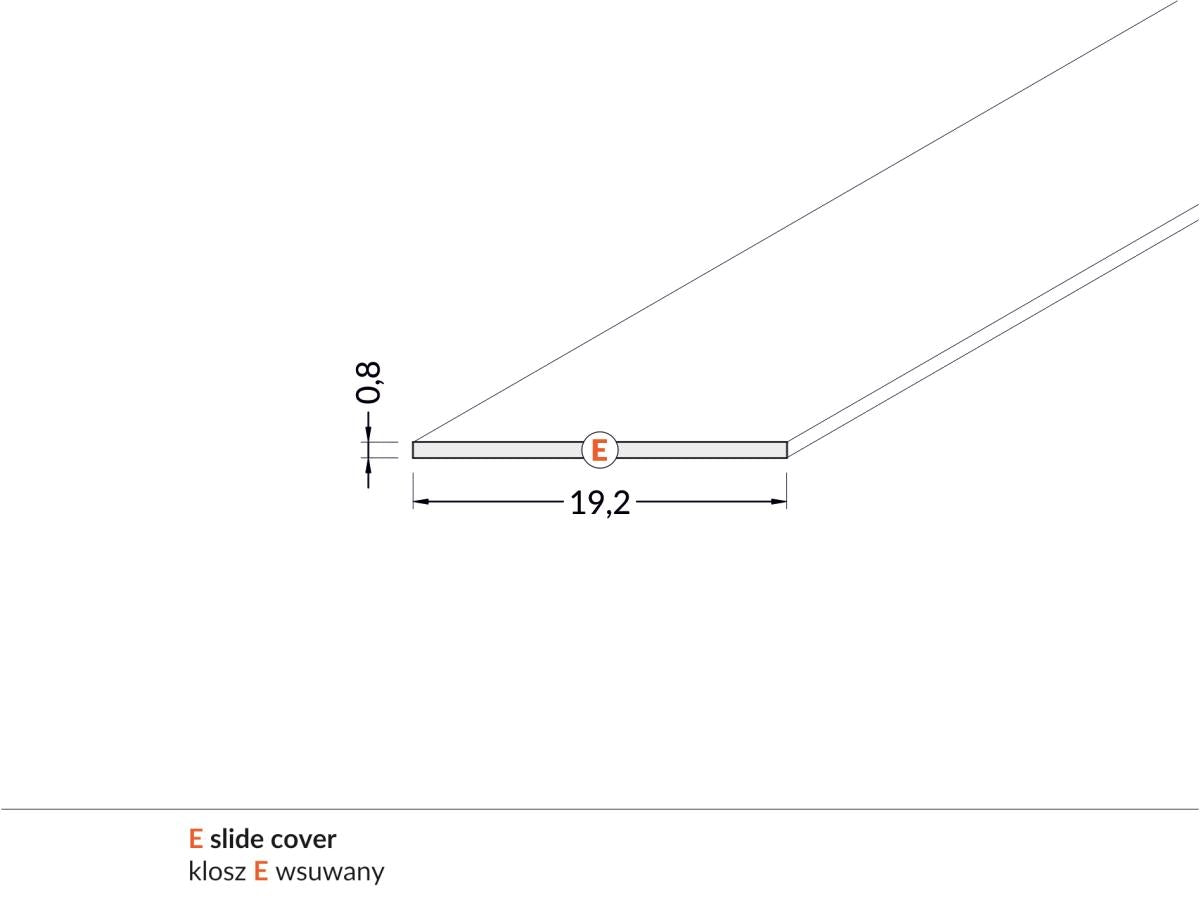 DIOFLEX afdækning E slide opal f/alu profil 2m