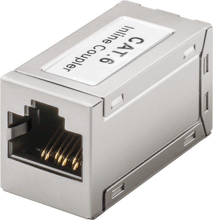 CAT6 modular mellemled - 2 x RJ45(8P8C) hun, skærmet, Metal